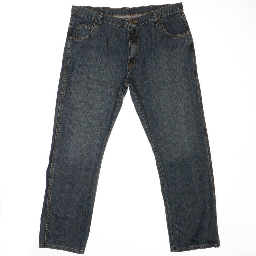 Wrangler Straight Leg Jeans Mens Size 40x32 Actual 39x31 Blue Cotton Denim